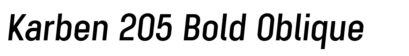 Karben 205 Bold Oblique